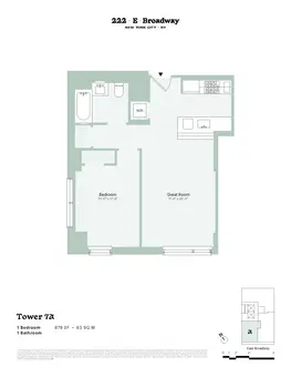 222 LES Tower + Lofts, 222 East Broadway, #7A