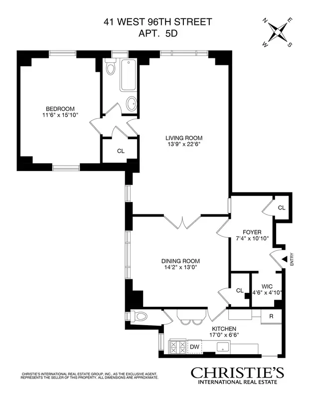 41 West 96th Street, Unit 5D - 1 Bed Apt for Sale for $899,000 | CityRealty