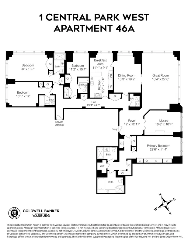 1 Central Park West, Unit 46A - 4 Bed Apt for Sale for $19,750,000 ...