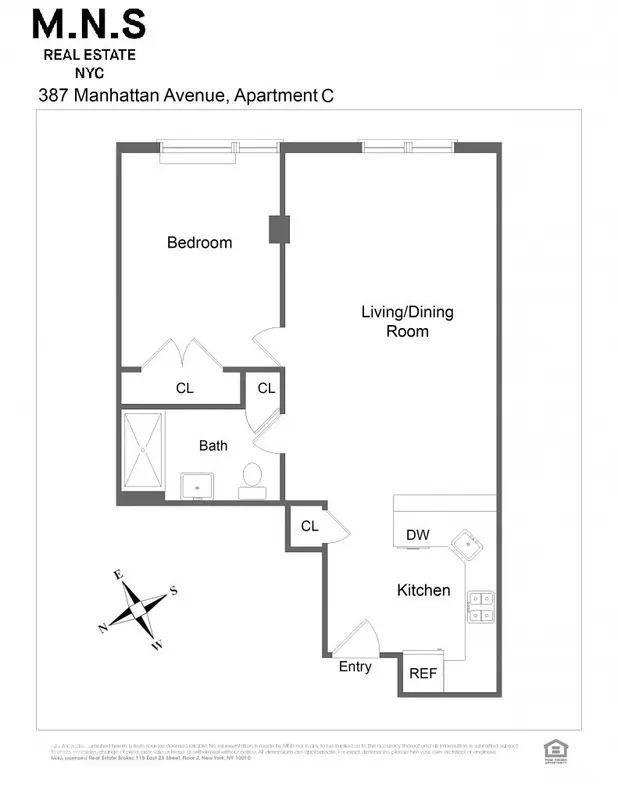 387 Manhattan Avenue, Unit 2C - 1 bed Apt for Rent for $4,150 | CityRealty