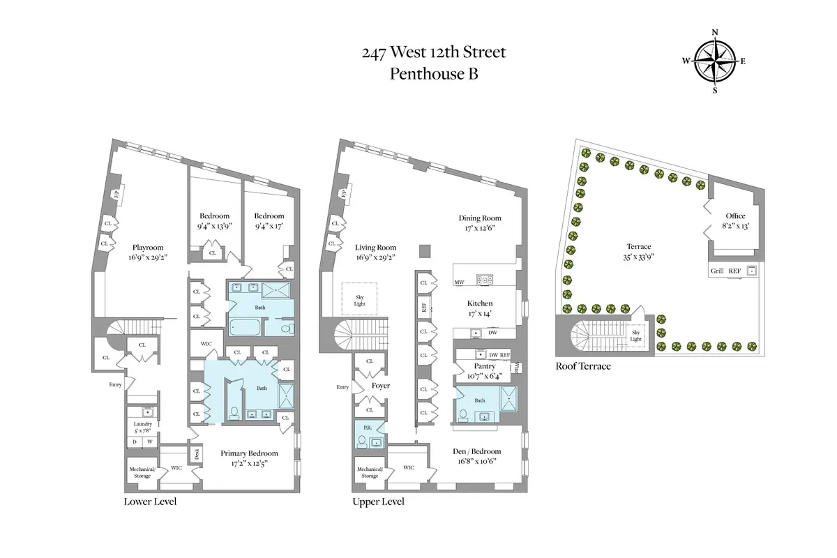 Greenwich House, 247 West 12th Street, Unit PHB - 4 Bed Apt for Sale ...