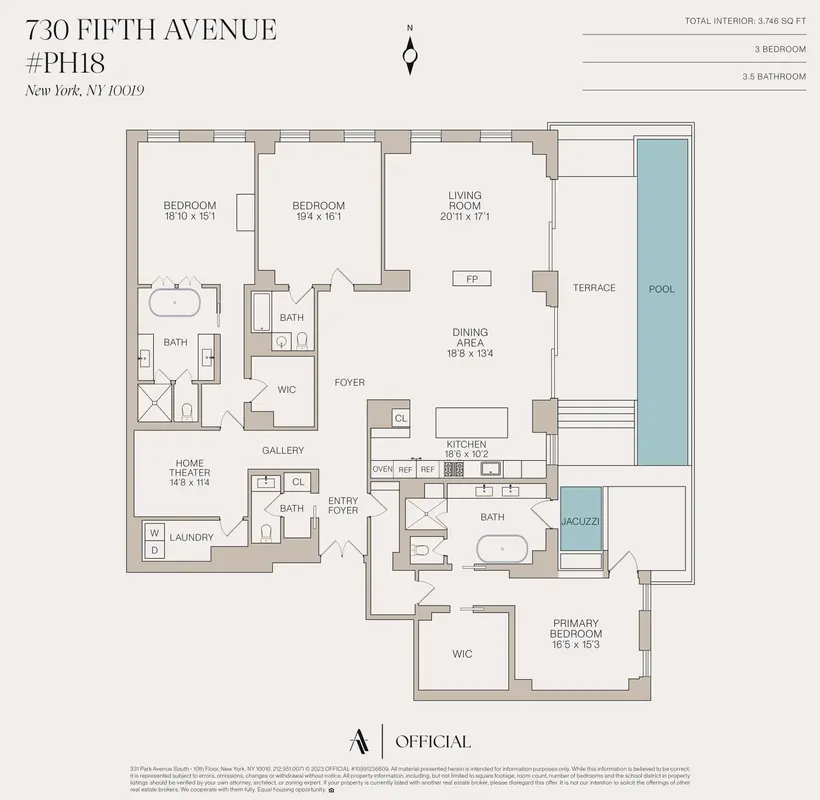 Aman New York Residences, 730 Fifth Avenue, Unit PH18 - 3 Bed Apt for ...